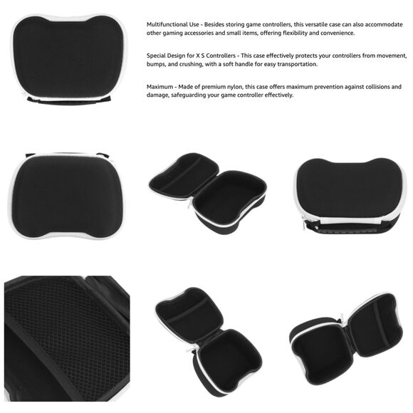 Game Controller Protective Case for Series X S with Mesh Pockets, B&W-New! - Picture 4 of 7
